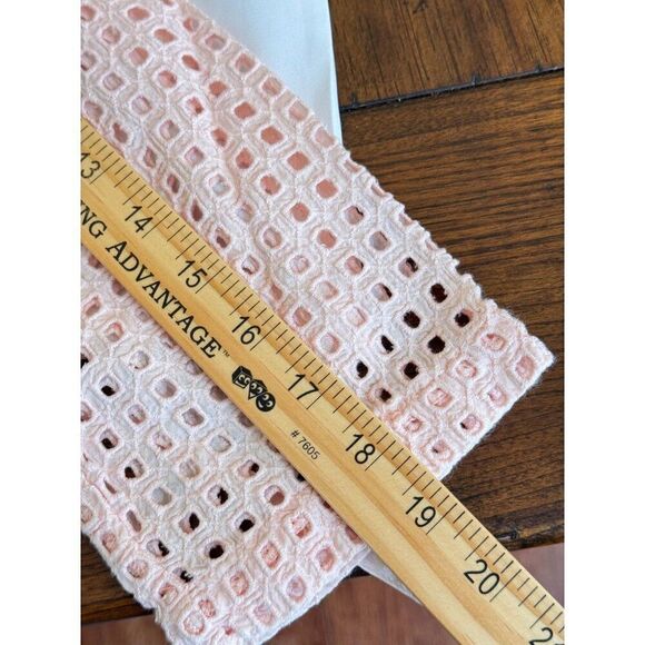 Point Sur Beautiful Blush Pink Lace Eyelet 100% Cotton Blouse L/S Sz 4 EUC - Picture 10 of 12